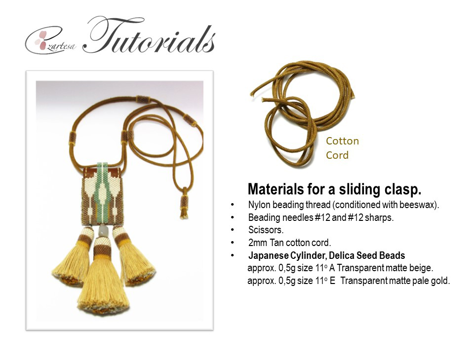 how to make adjustable beaded sliding clasp for necklace. © Ezartesa design https://ezartesa.com