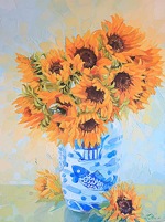 Sunflowers - Original, Modern Impressionism, Flowers