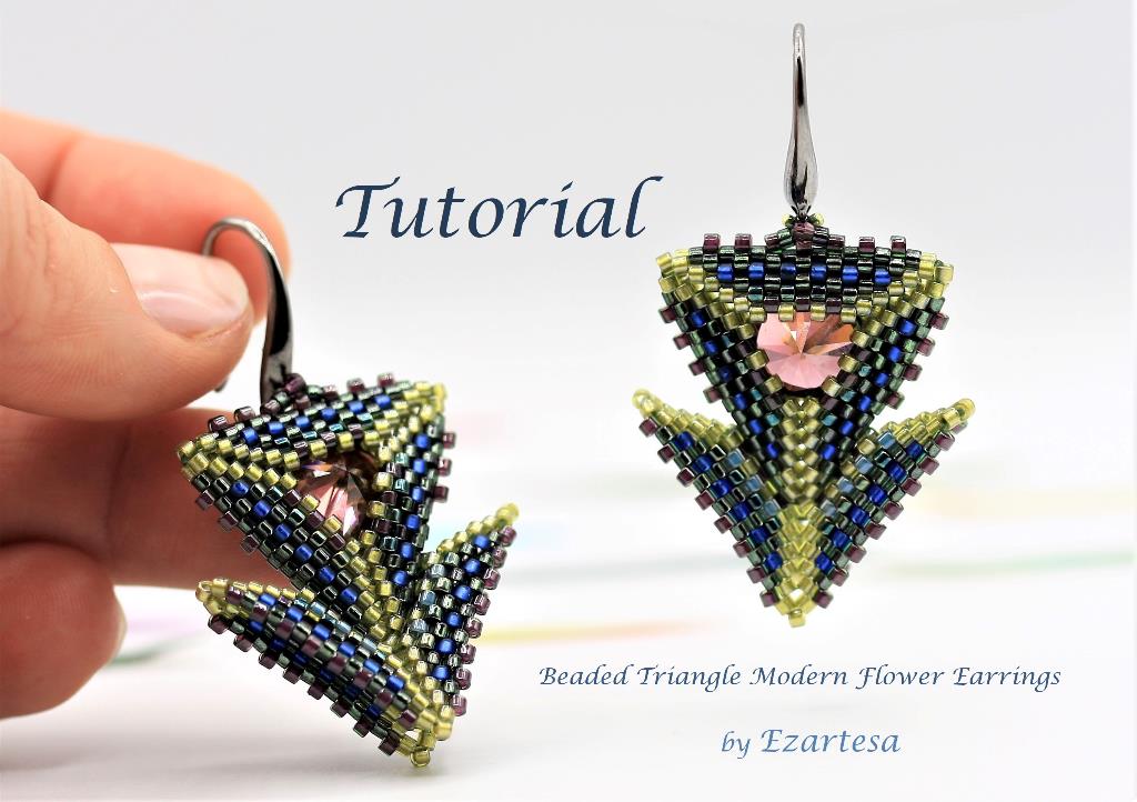 gemini-zodiac-sign-jewelry-triangle-beaded-flower-earrings-tutorial-ezartesa