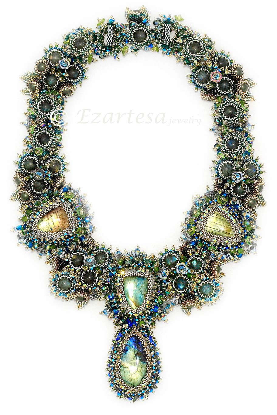 Labradorite-gemstone-beaded-necklace-cancer-zodiac-sign-gemstone